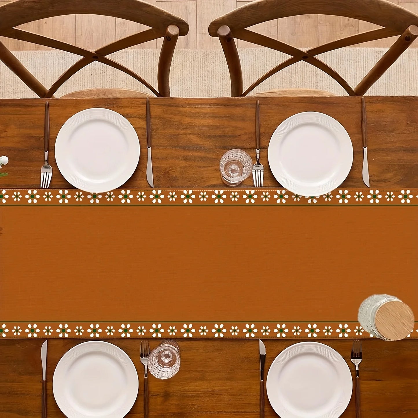Chemin de table terracotta lin ambiance méditerranéenne chaleureuse