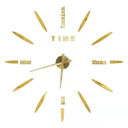 Horloge murale moderne 2023 en acrylique miroir avec design 3D, grand format, décoration intérieure élégante pour salon.
