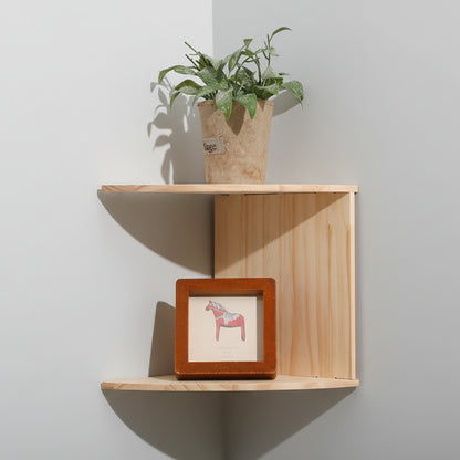 Etagere Murale Angle Bois  - Rangement Coin