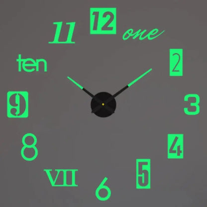 Horloge murale moderne 2023 en miroir acrylique, design 3D, grande taille pour salon ou décoration intérieure.