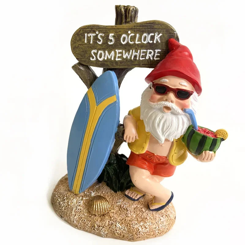 Statue de jardin en résine représentant un gnome vieux homme, décoration de Noël et accessoires pour la maison Mafrenesiedecoration