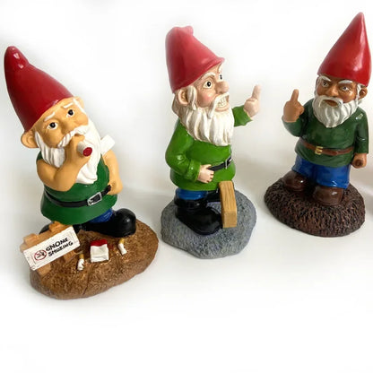Statue de gnome en résine pour jardin, décor de Noël et accessoires de maison, représentant un vieux monsieur Mafrenesiedecoration