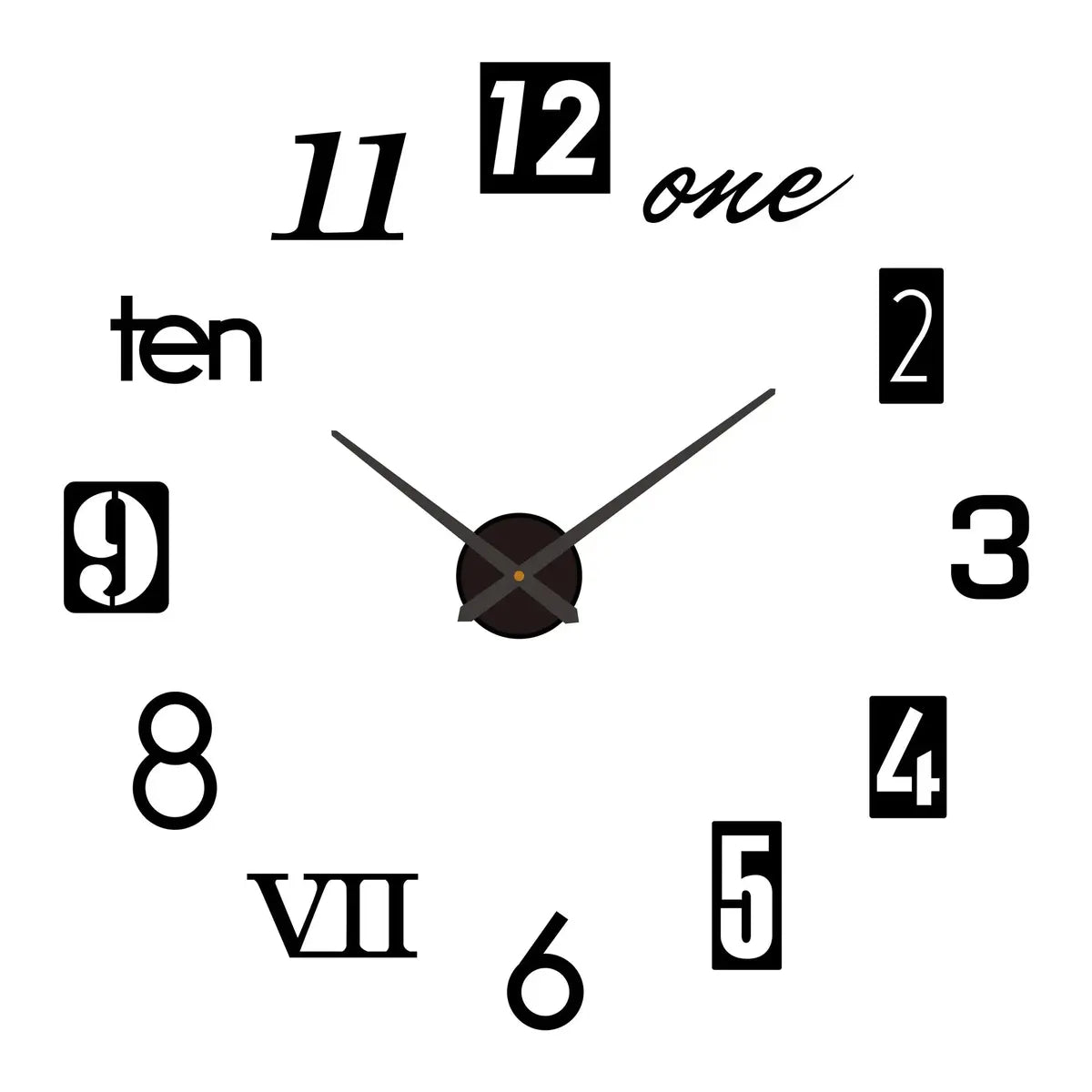 Horloge murale moderne 2023 en acrylique miroir, design 3D avec chiffres, pour décoration intérieure salon, marque Mafrenesiedecoration