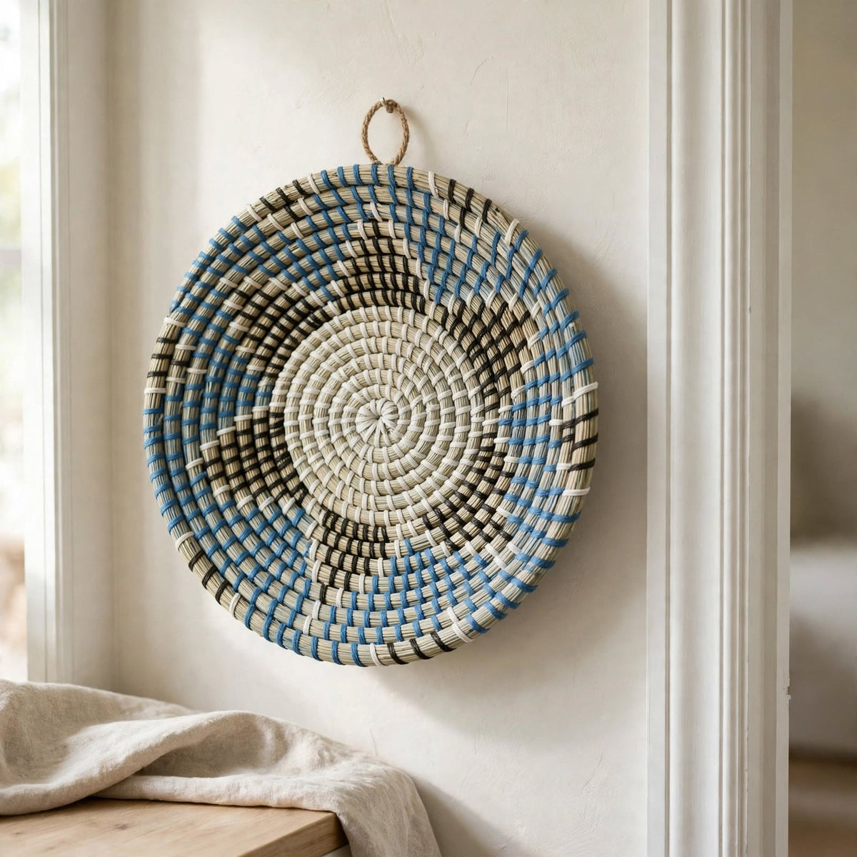 Corbeille murale en herbe marine — Tressée main, 20 à 40 cm
