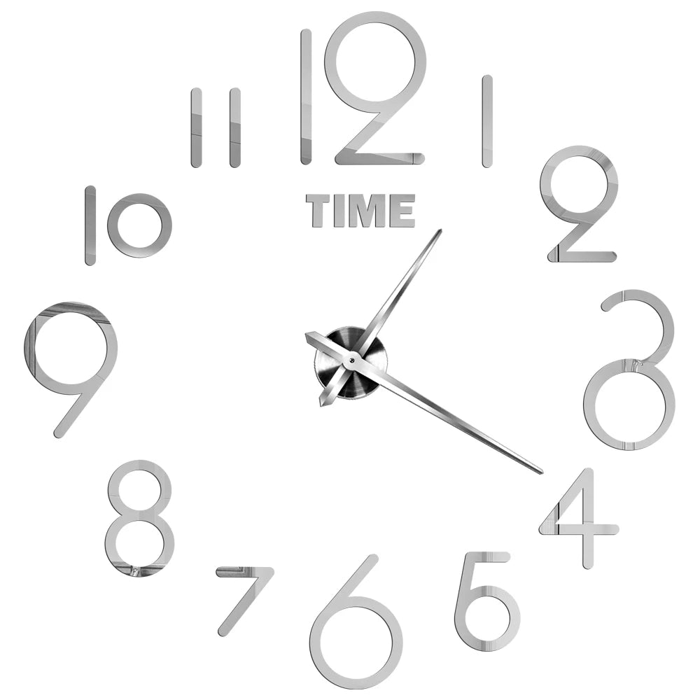 Horloge murale moderne 2023 en acrylique, design 3D, quartz, pour salon ou décoration intérieure, avec miroir et stickers.