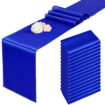 Chemin de table en satin doré de Mafrenesiedecoration, idéal pour mariage et fêtes, présenté en plusieurs couleurs.
