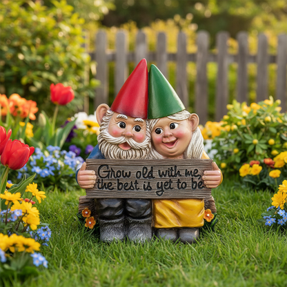 Nain de jardin rigolo couple amour message romantique cadeau anniversaire symbolique