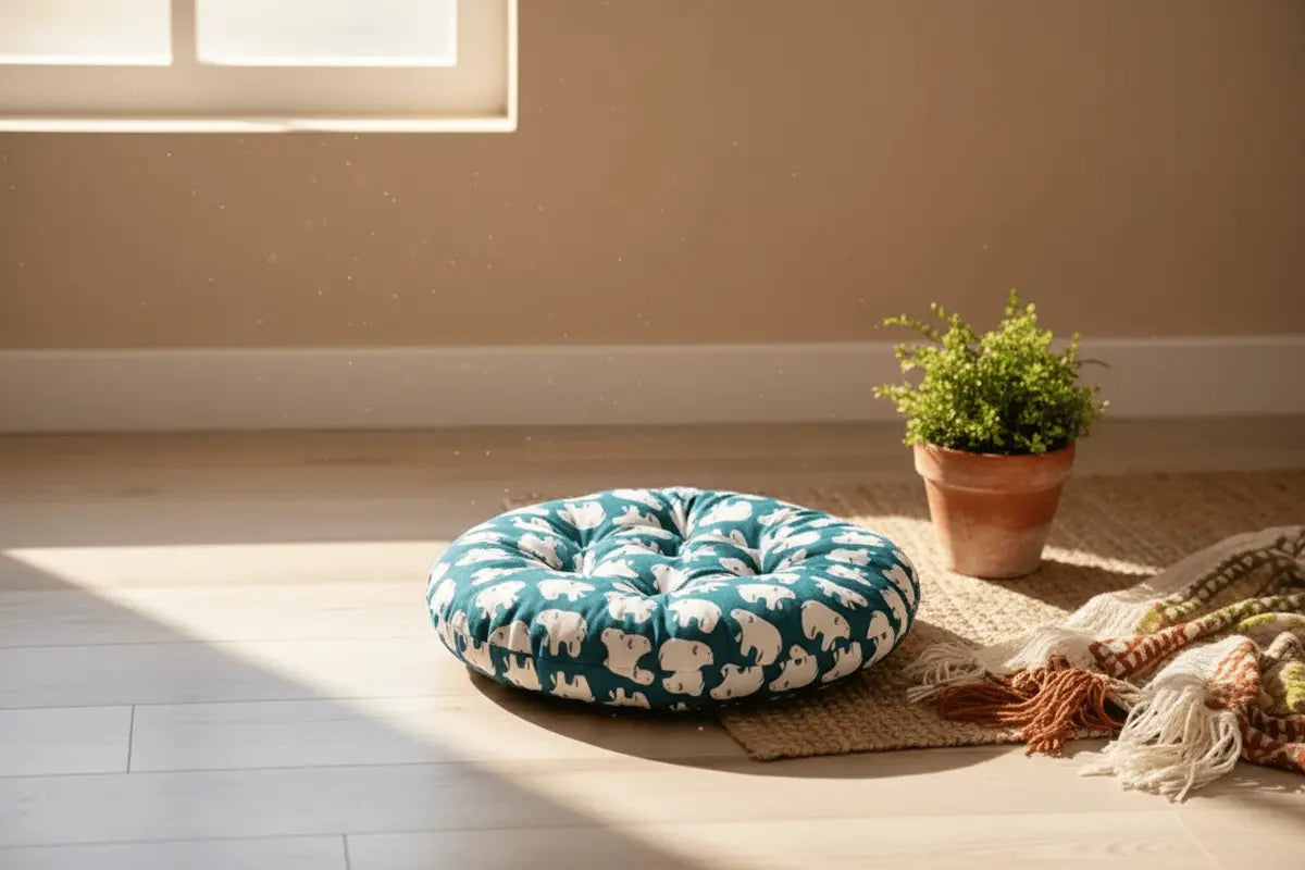 Coussin decoratif canape meditation sol