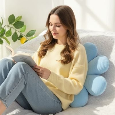 Coussin fleur décoratif aux couleurs pastel harmonieuses