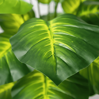 Détail plantes artificielles réalistes texture feuille nervures vert naturel qualité