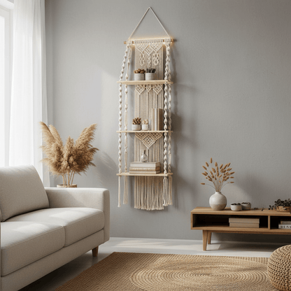 Deco murale macramé créant atmosphère accueillante chaleureuse art mural bohème