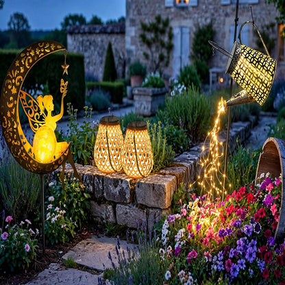 Pack cadeau jardin élégance — éclairage solaire design haut de gamme terrasse jardin
