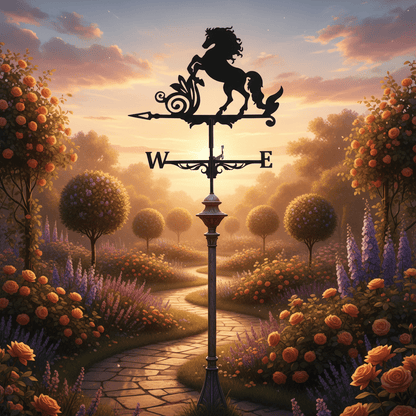 Girouette cheval atmosphère chaleureuse jardin - ornement équin raffiné extérieur