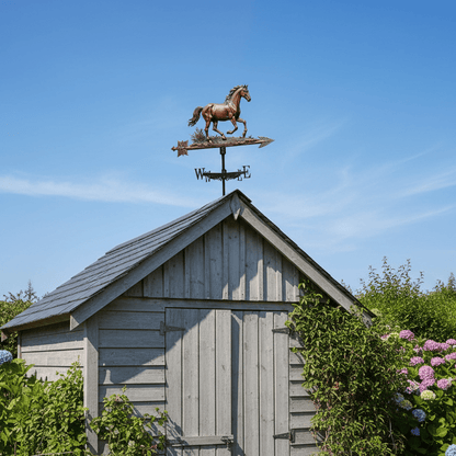 Girouette cheval installée sur toit maison - ornement décoratif extérieur 1,5kg