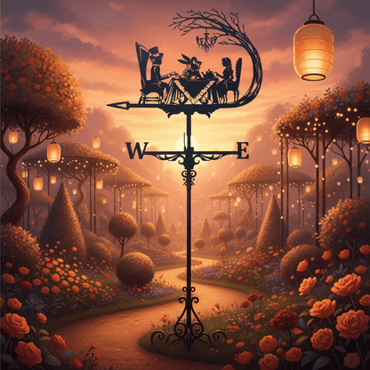 Girouette de jardin originale Alice atmosphère chaleureuse - ornement merveilleux classique extérieur