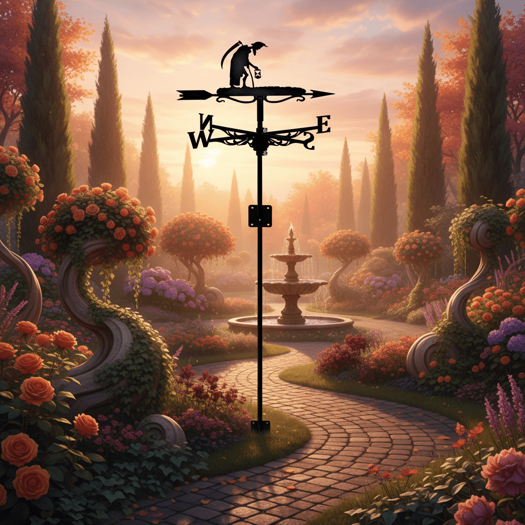 Girouette de jardin originale paysan atmosphère chaleureuse - ornement rural authentique extérieur