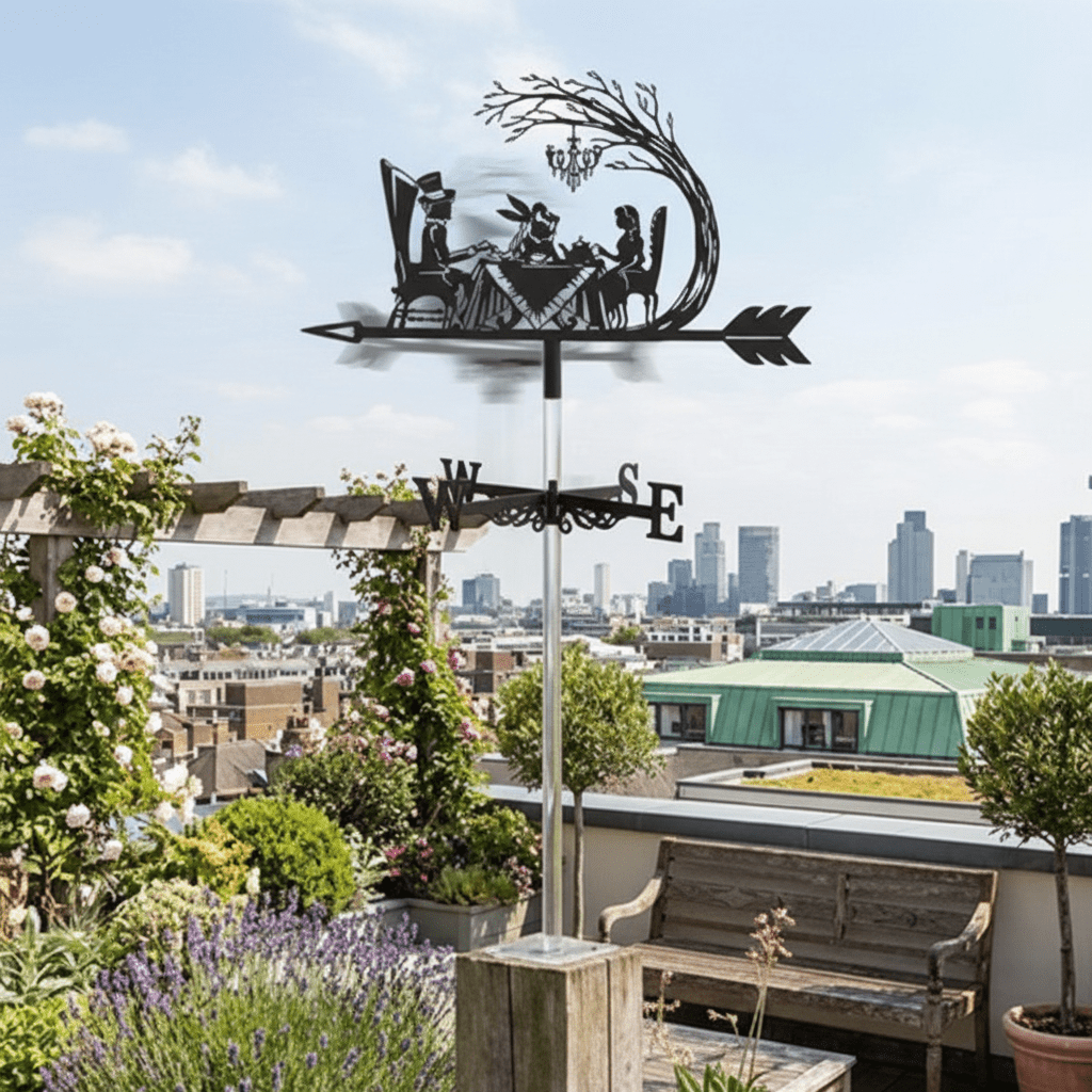 Girouette de toit pivotant librement à 360 degrés sur support de jardin