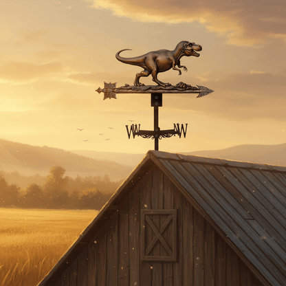 Girouette original dinosaure atmosphère chaleureuse - ornement paléontologique extérieur décoratif