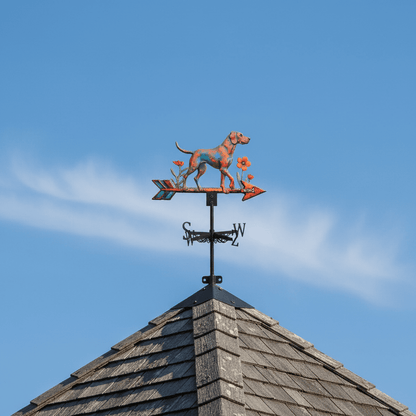 Girouette original labrador installée sur toiture poteau - ornement chien fidèle jardin 1,5kg