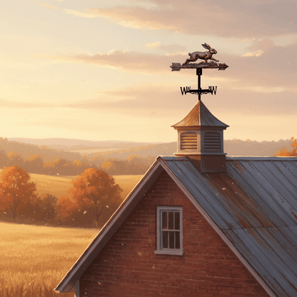 Girouette original lapin atmosphère chaleureuse - ornement bucolique extérieur décoratif