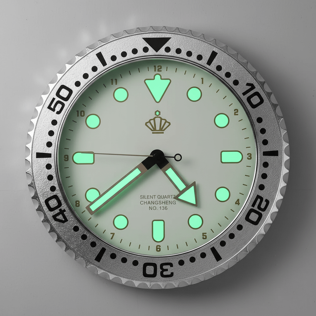 Horloge murale en métal forgé avec cadran lumineux phosphorescent, silencieuse, 30cm, disponible en 6 coloris, marque Mafrenesiedecoration