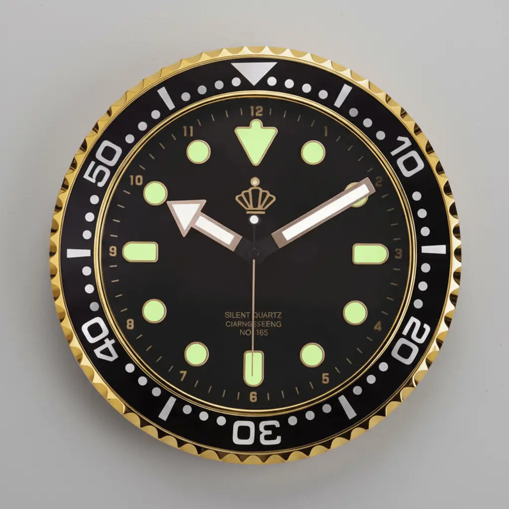 Horloge murale en fer forgé lumineuse de 30cm avec affichage phosphorescent, silencieuse, disponible en 6 coloris, design original.