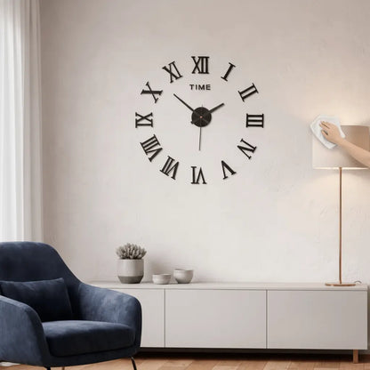 Horloge murale numérique DIY installation adhésifs sans percer mur décoration