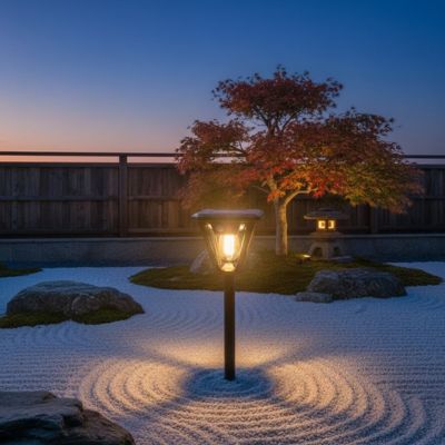 Lot de 2 lampes solaires — allée gazon la nuit, double usage piquet et mural