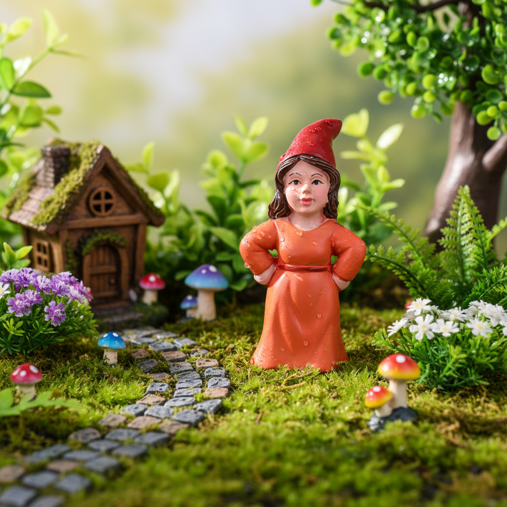 Nain de jardin femme résistant intempéries résine durable extérieur