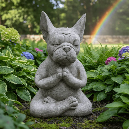 Décoration extérieur jardin bouledogue zen résistant intempéries pluie soleil
