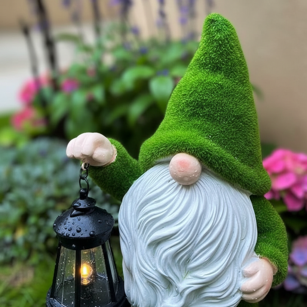Nain de jardin grande taille détail texture floquée barbe blanche qualité