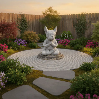 Décoration extérieur jardin transformation terrasse bouledogue zen avant après