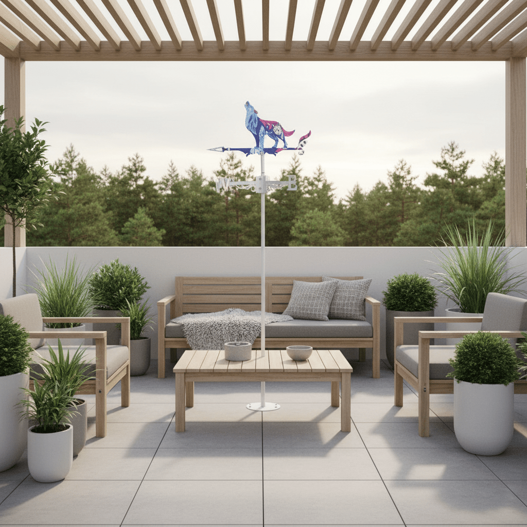 Girouette animal loup décoration terrasse nordique-minimaliste scandinave - point focal sauvage