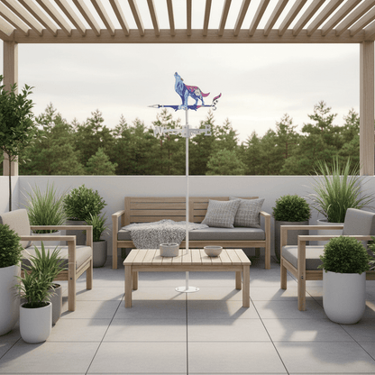 Girouette animal loup décoration terrasse nordique-minimaliste scandinave - point focal sauvage