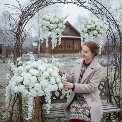 Plante Artificielle Exterieur 30 - 80cm - Roses et Feuillage Réalistes - Mafrenesiedecoration