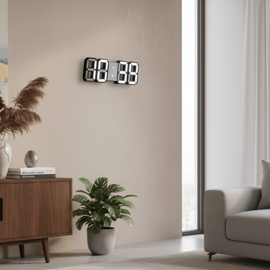Horloge murale numérique LED luminosité réglable chambre nuit confort visuel