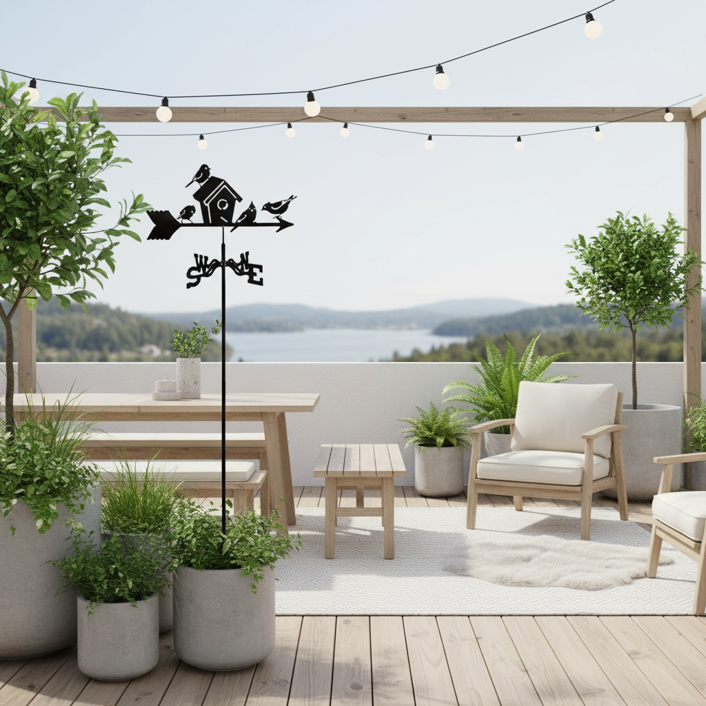 Girouette oiseau décoration terrasse nordique-minimaliste scandinave - point focal élégant