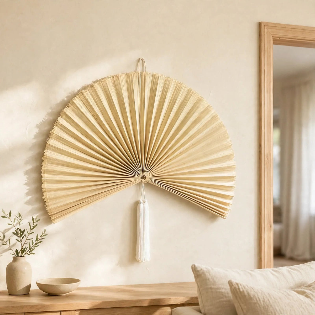 Décoration murale bambou — Grand éventail pliable