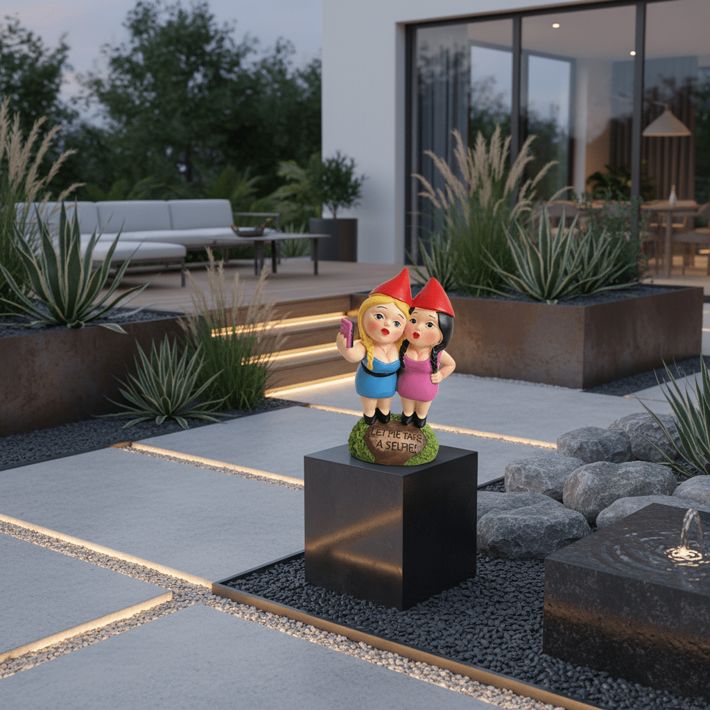 Nain de jardin femme transformation décoration moderne avant après