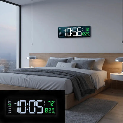 Horloge murale numérique LED 40cm vert luminosité automatique chambre décoration