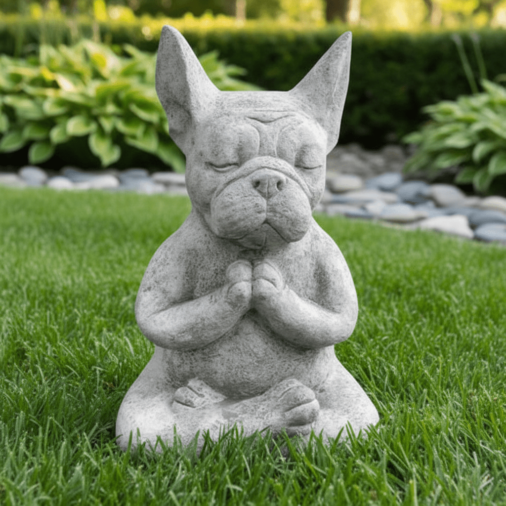 Décoration extérieur jardin bouledogue zen installation simple placement facile