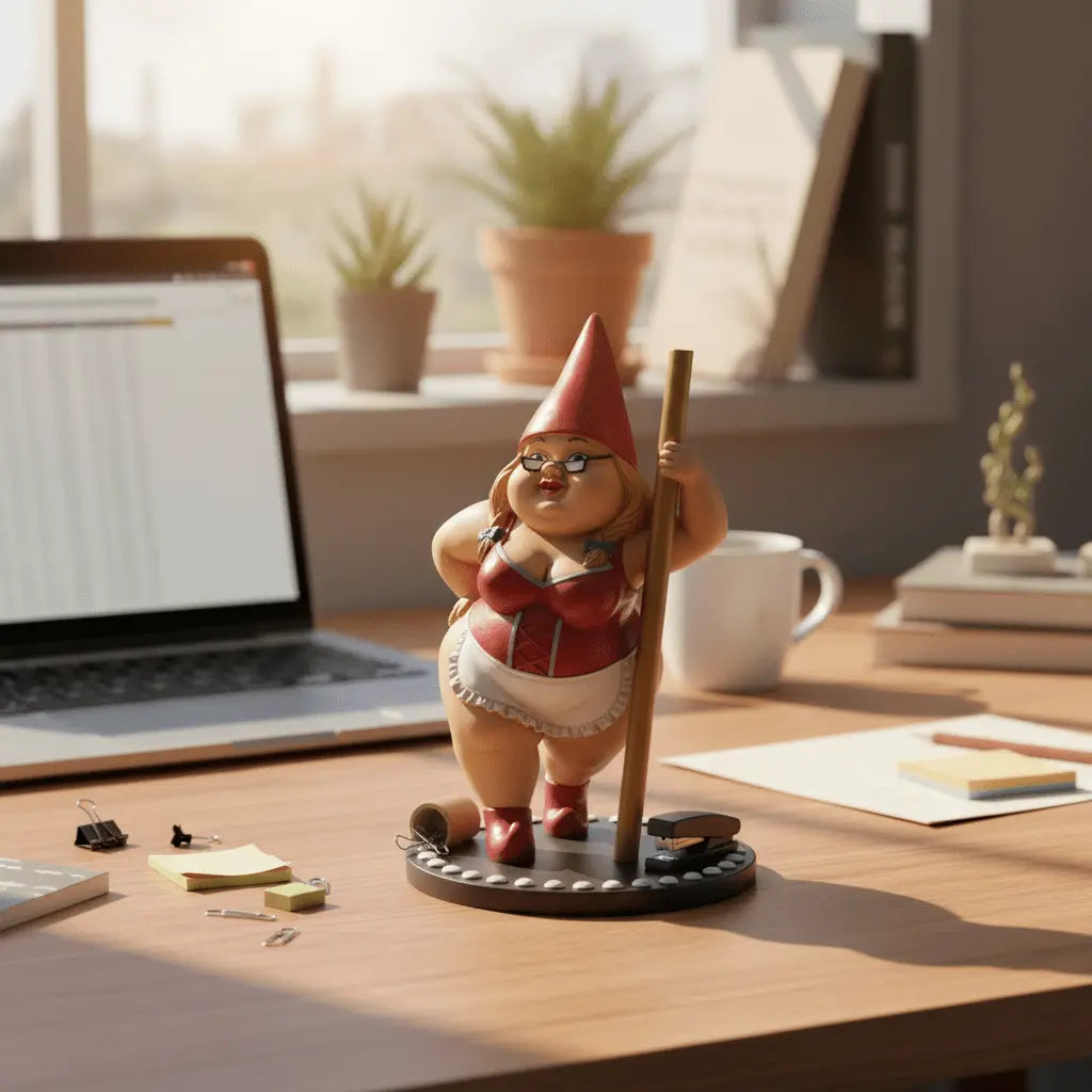 Nain de jardin femme bureau étagère intérieur décoration humoristique