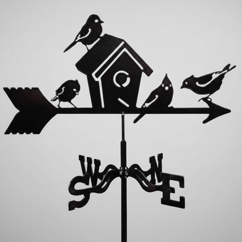 Détail girouette oiseau métal forgé finition anti-rouille - qualité artisanale professionnelle