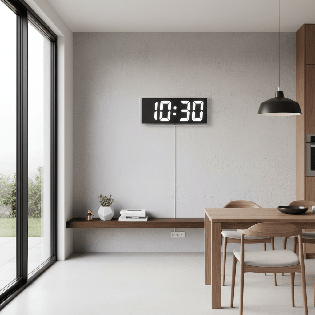 Horloge murale numérique LED cuisine salle à manger affichage pratique contemporain