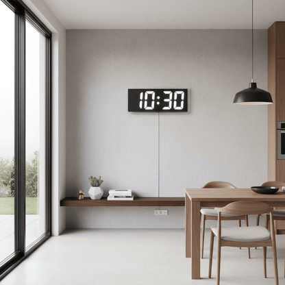 Horloge murale numérique LED cuisine salle à manger affichage pratique contemporain
