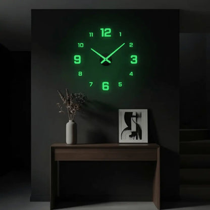 Horloge murale numérique phosphorescente lueur verte obscurité mécanisme silencieux