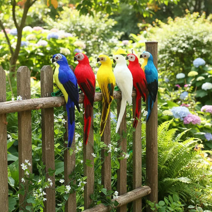 Décorations jardins perroquets fixation universelle pince installation simple