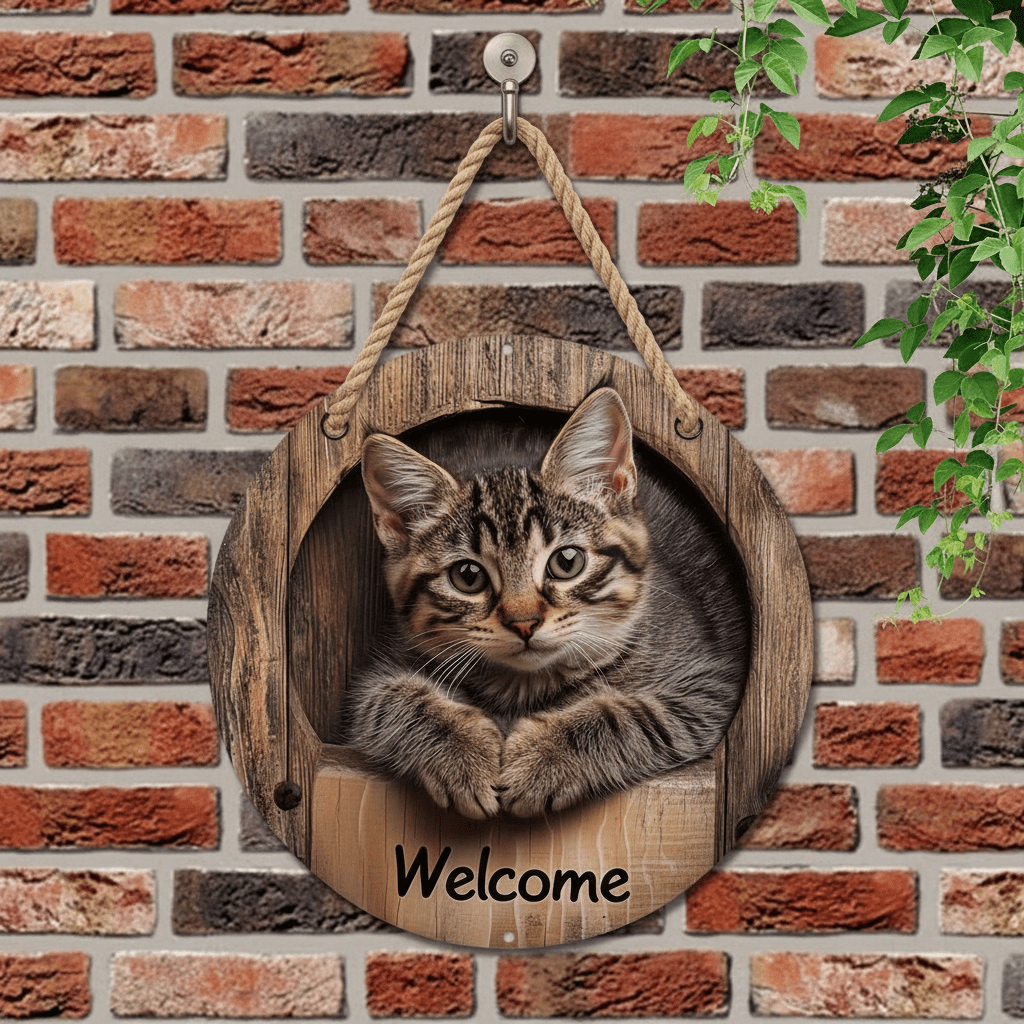 Installation facile décoration murale en bois avec corde suspendue sur crochet mural