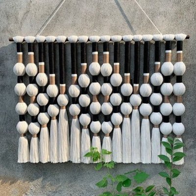 Rideau en macramé - Aura Noire - Mafrenesiedecoration