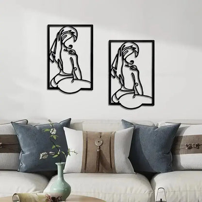 Deux decorations murales pour chambre artistiques de silhouettes féminines, parfaites pour une chambre.